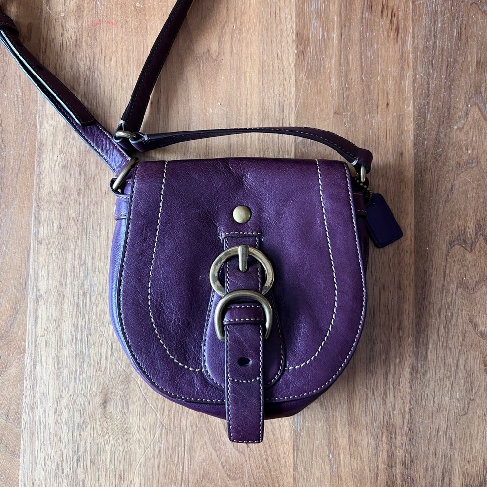 Coach Purple Leather Crossbody Bag